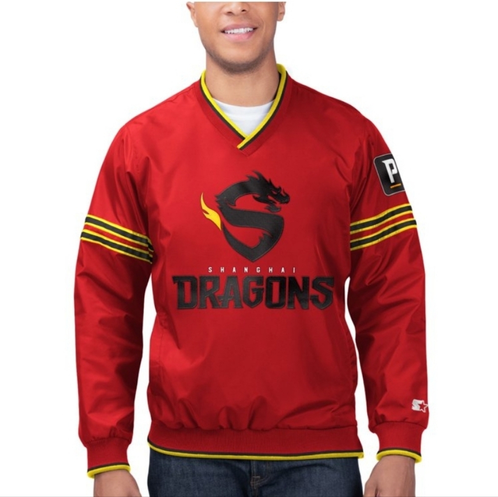 Shanghai Dragons Starter Overwatch League Game Day Trainer Pullover Jacket Large